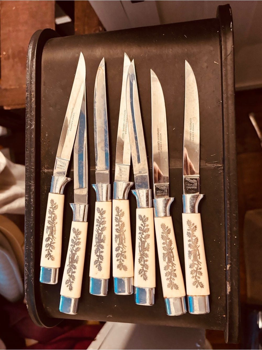 Vintage Rosston Solingen - Steak Knife Set, 7 Piece. Made in Germany